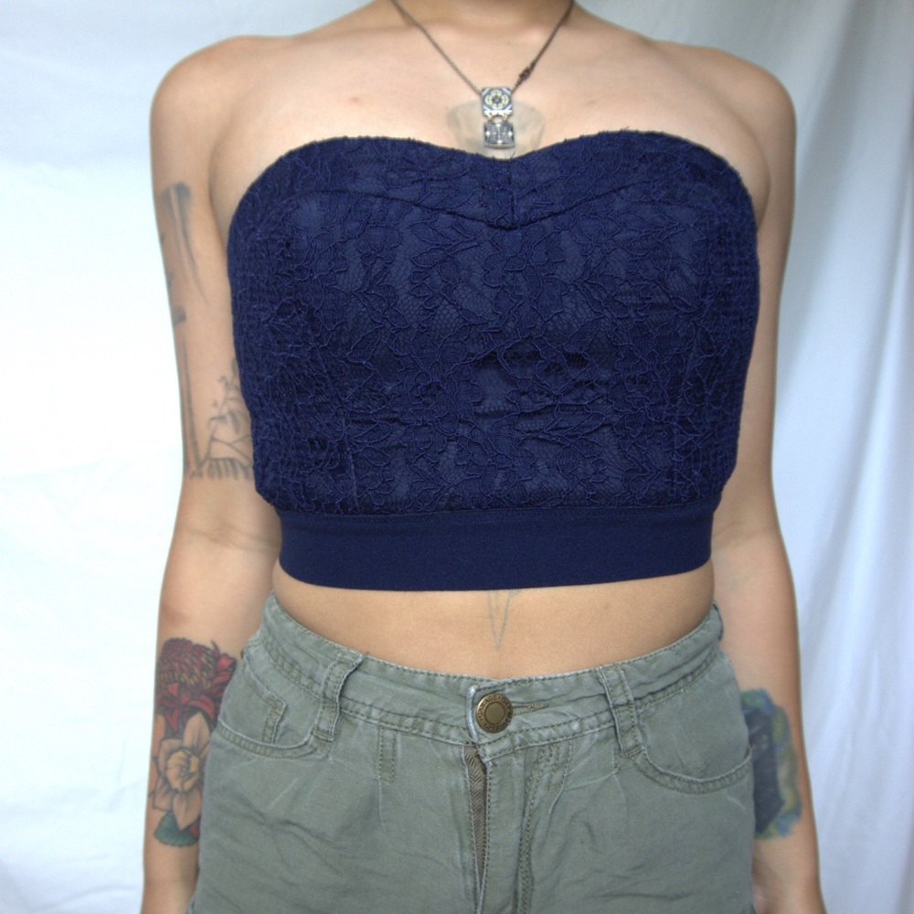 🤑Strapless royal blue top